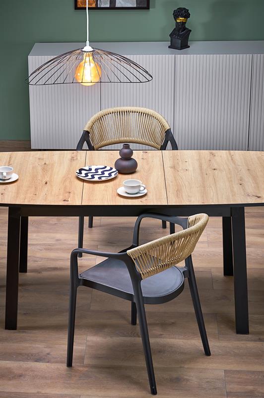 BARRIL rozkladací jedálenský stôl, dub artisan/čierna