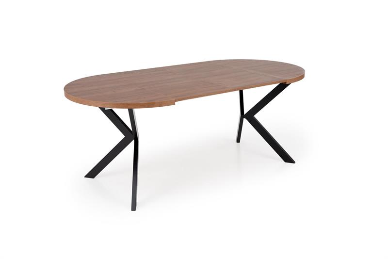 PERONI jedálenský rozkladací stôl  100(250)x100x75cm , orech/ čierna