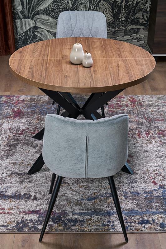 PERONI jedálenský rozkladací stôl  100(250)x100x75cm , orech/ čierna