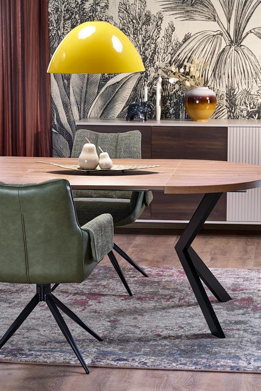 PERONI jedálenský rozkladací stôl  100(250)x100x75cm , orech/ čierna