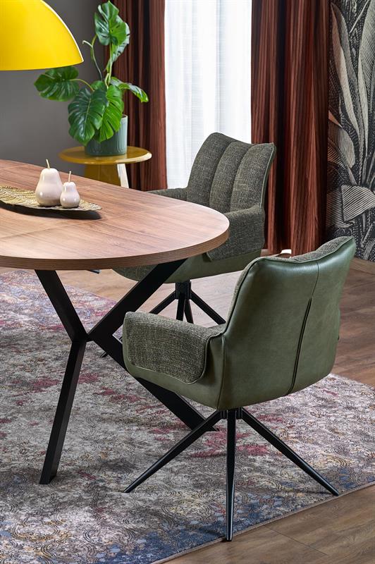 PERONI jedálenský rozkladací stôl  100(250)x100x75cm , orech/ čierna