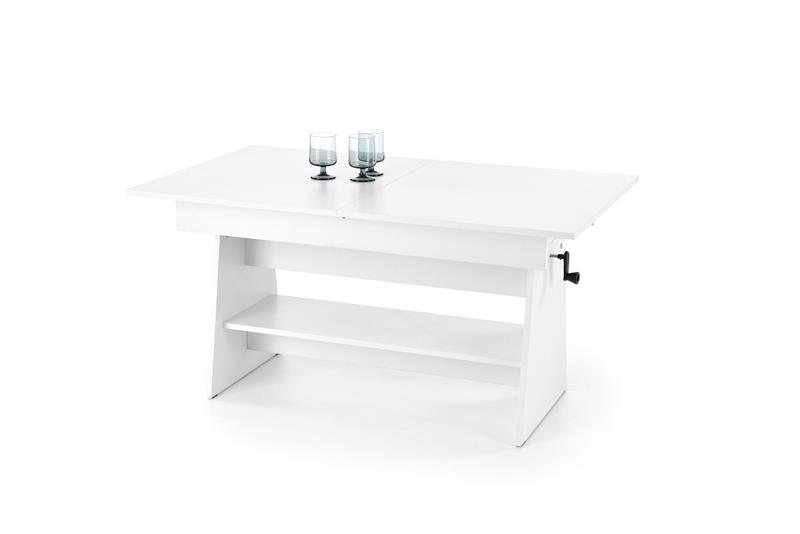 ERIKA výškovo nastaviteľný konferenčný stolík, biely