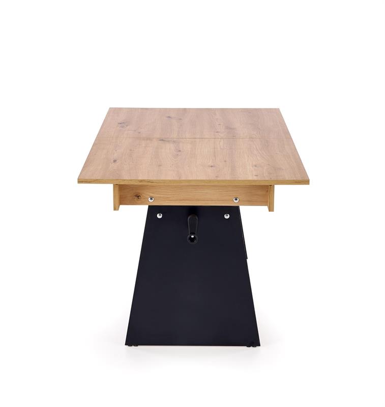 ERIKA výškovo nastaviteľný stolík, dub artisan/čierna