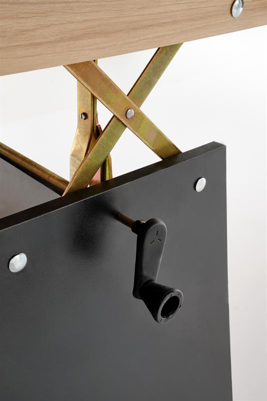 ERIKA výškovo nastaviteľný stolík, dub artisan/čierna