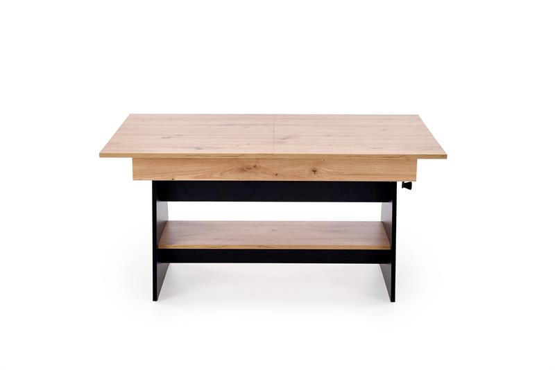 ERIKA výškovo nastaviteľný stolík, dub artisan/čierna