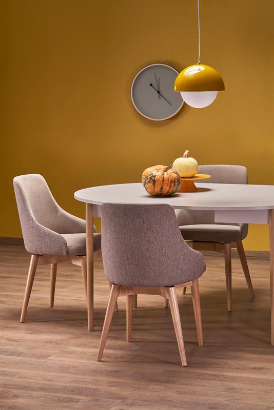 PIVOT jedálenský stôl rozkladací 102-142x102x75, kašmír/ prírodný