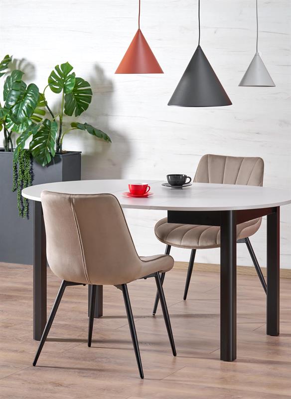 RINGO jedálenský stôl, 102(142)/102/76 cm, MDF dyha kašmír/ čierny