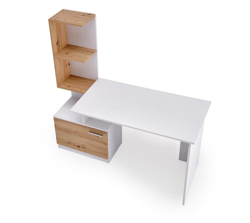 MISO písací stolík, biely/dub artisan
