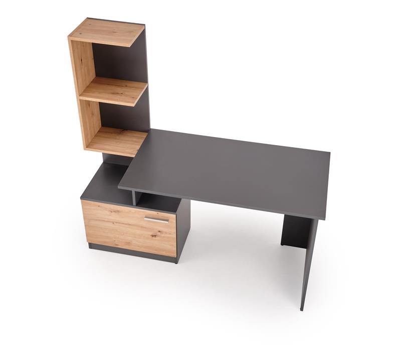 MISO písací stolík,grafit/dub artisan