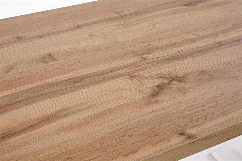 B-54 písací stolík, nastav.výška, kov biely /doska dub artisan