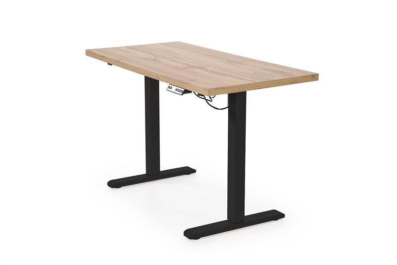 B-54 písací stolík, nastav.výška, kov čierny /doska dub artisan
