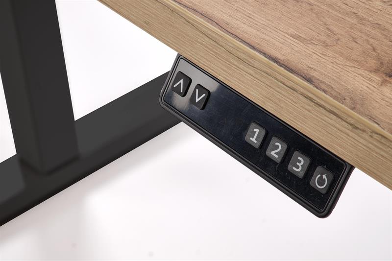 B-54 písací stolík, nastav.výška, kov čierny /doska dub artisan