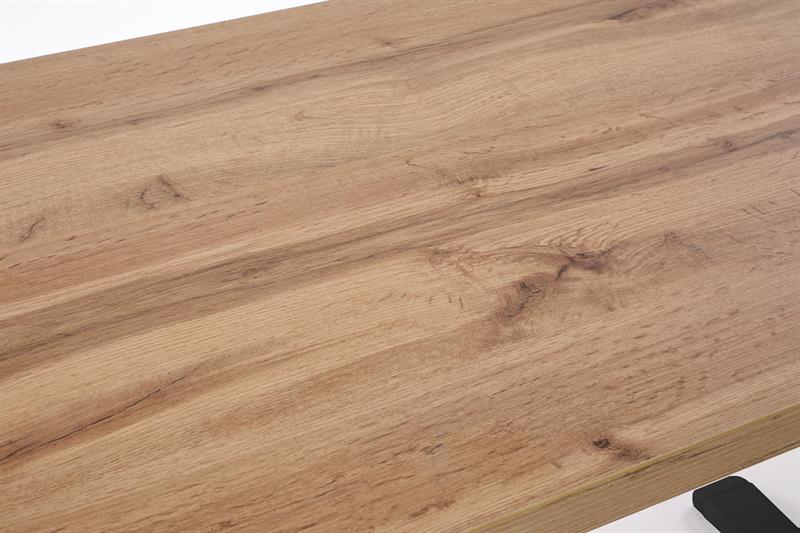 B-54 písací stolík, nastav.výška, kov čierny /doska dub artisan