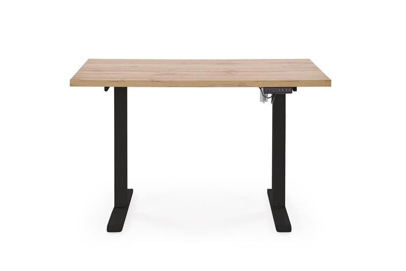 B-54 písací stolík, nastav.výška, kov čierny /doska dub artisan