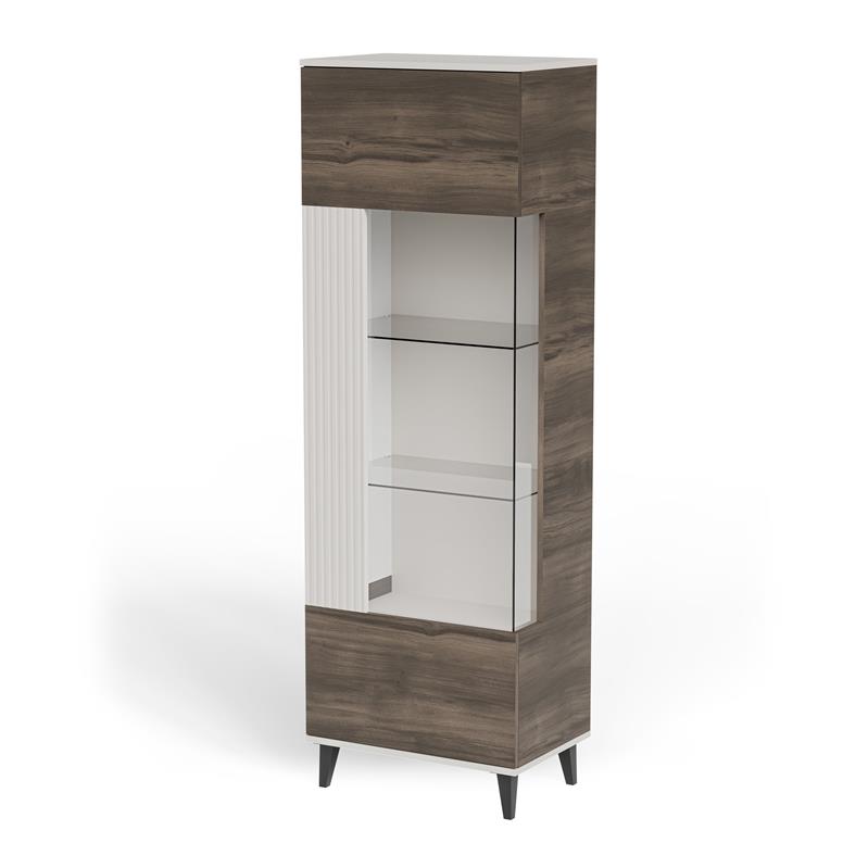 RANDOM 2 W-1 vitrína 60/40/182  , kašmír/orech/čierny