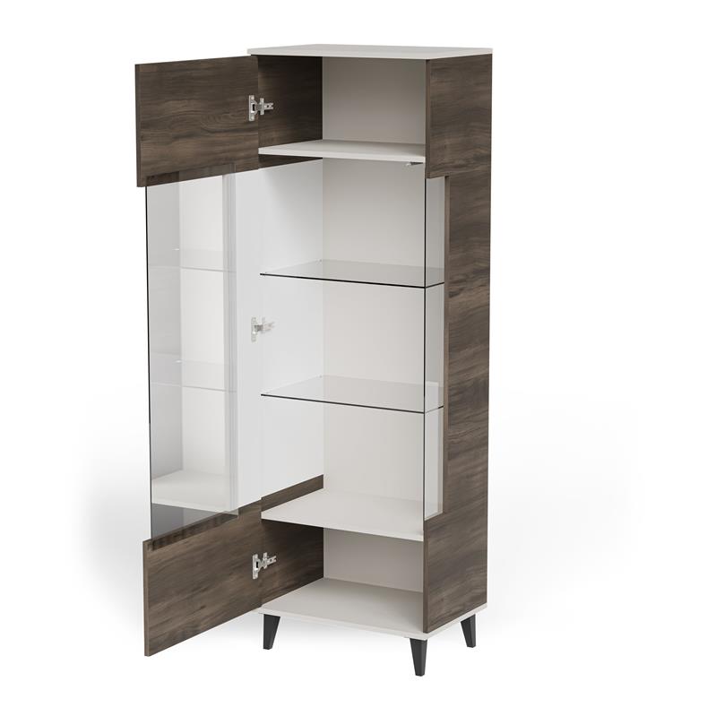 RANDOM 2 W-1 vitrína 60/40/182  , kašmír/orech/čierny