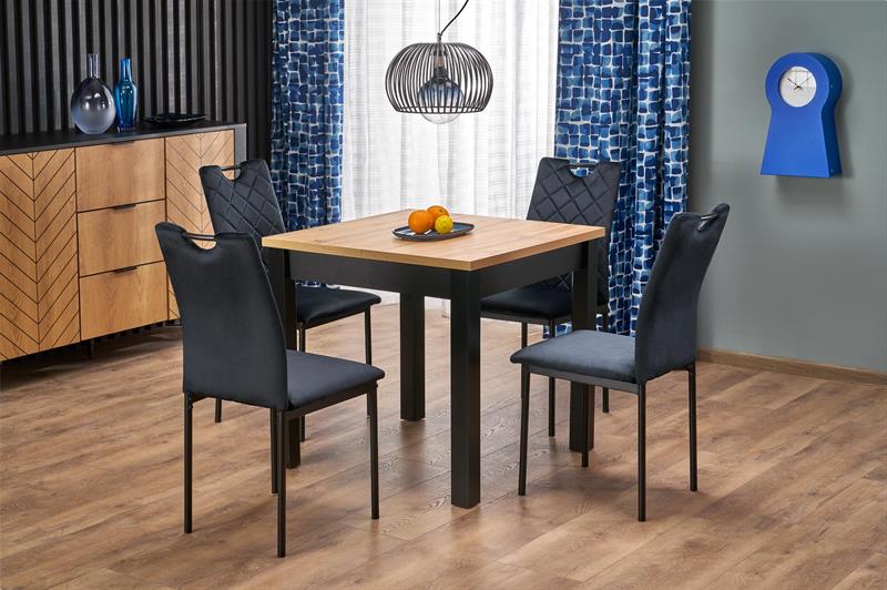 QUBIK rozkladací jedálenský stôl, dub artisan/čierna