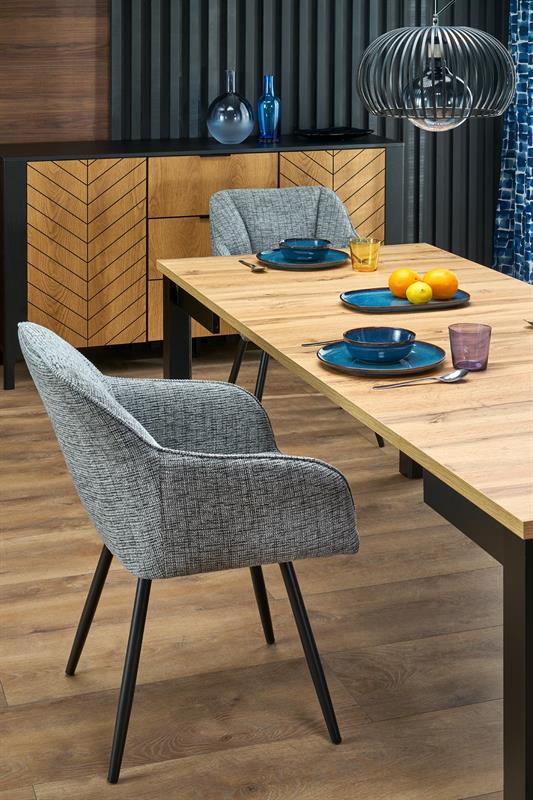 QUBIK rozkladací jedálenský stôl, dub artisan/čierna