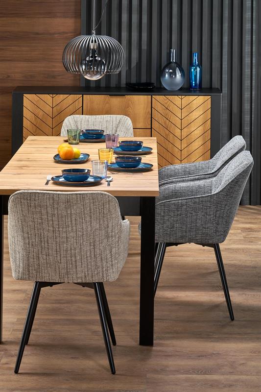 QUBIK rozkladací jedálenský stôl, dub artisan/čierna