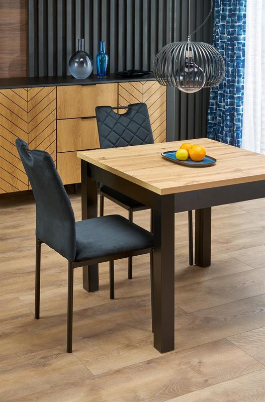 QUBIK rozkladací jedálenský stôl, dub artisan/čierna