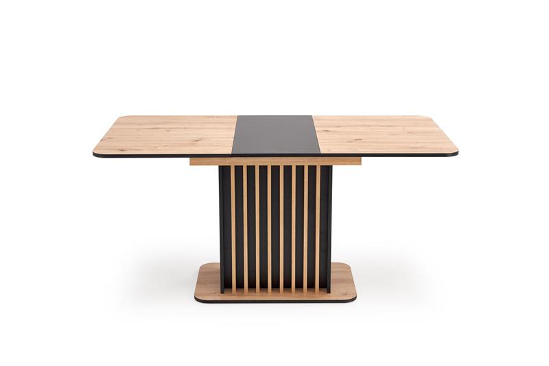 WILSON 120-158 rozkladací jedálenský stôl, dub artisan / čierna