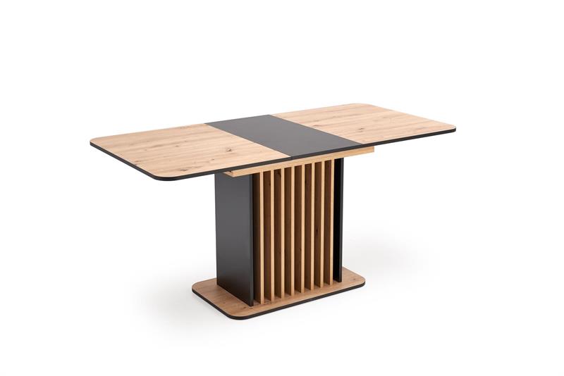 WILSON 120-158 rozkladací jedálenský stôl, dub artisan / čierna