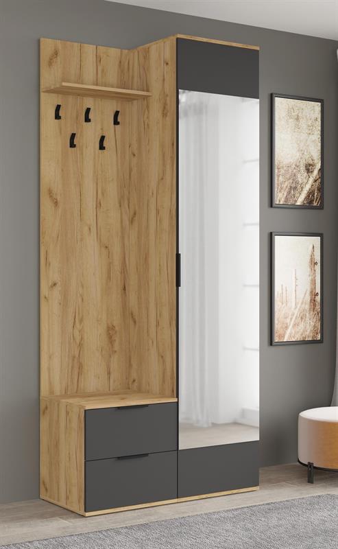 CORAL predsieňová zostava, dub zlatý/antracit