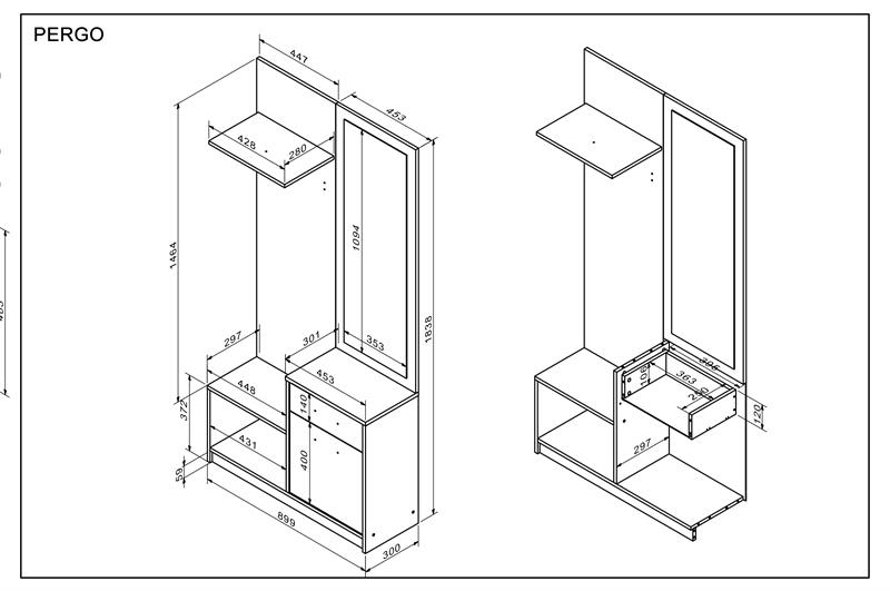 PERGO predsieňová zostava, dub artisan